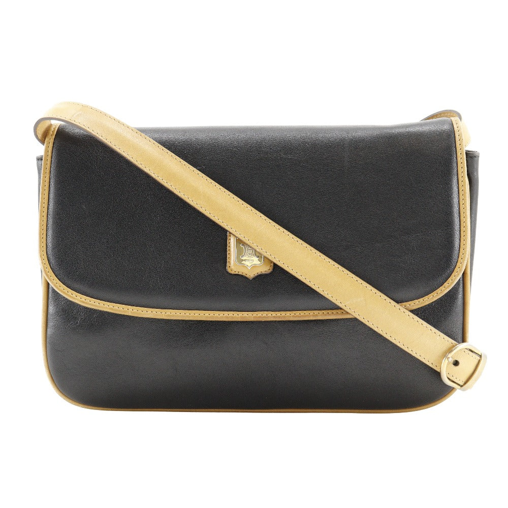 Celine Shoulder Bag Calfskin Way Clutch Old Women Black