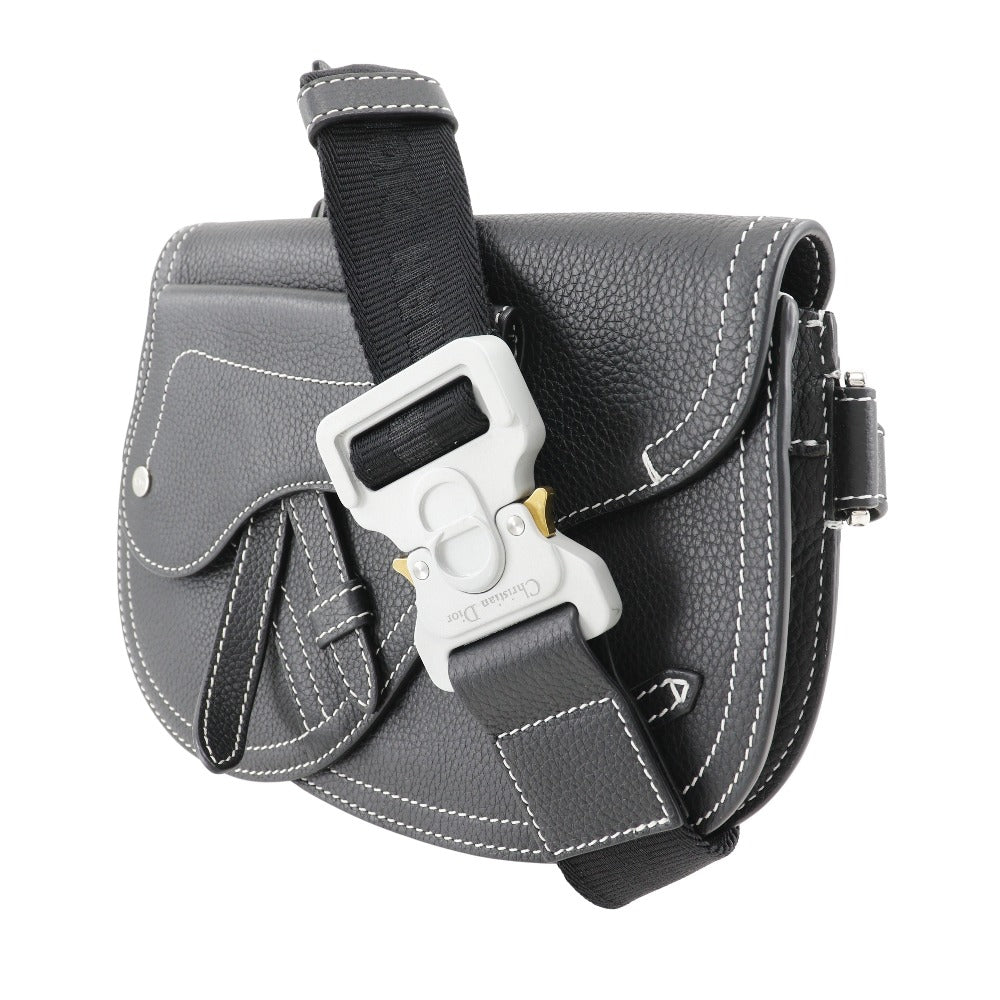Dior Sling Bag Calfskin Saddle Mens Black Travel Bag