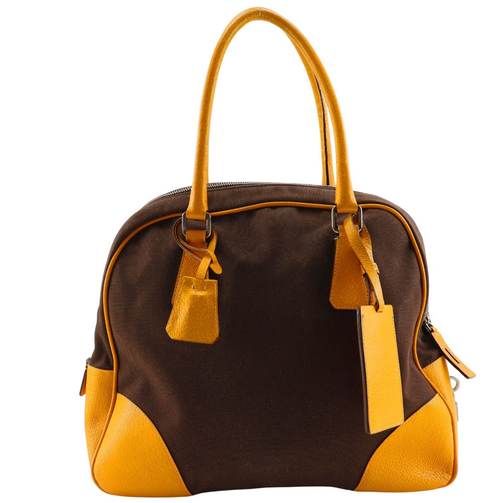 Prada Boston Tote Bag Canvas Mini