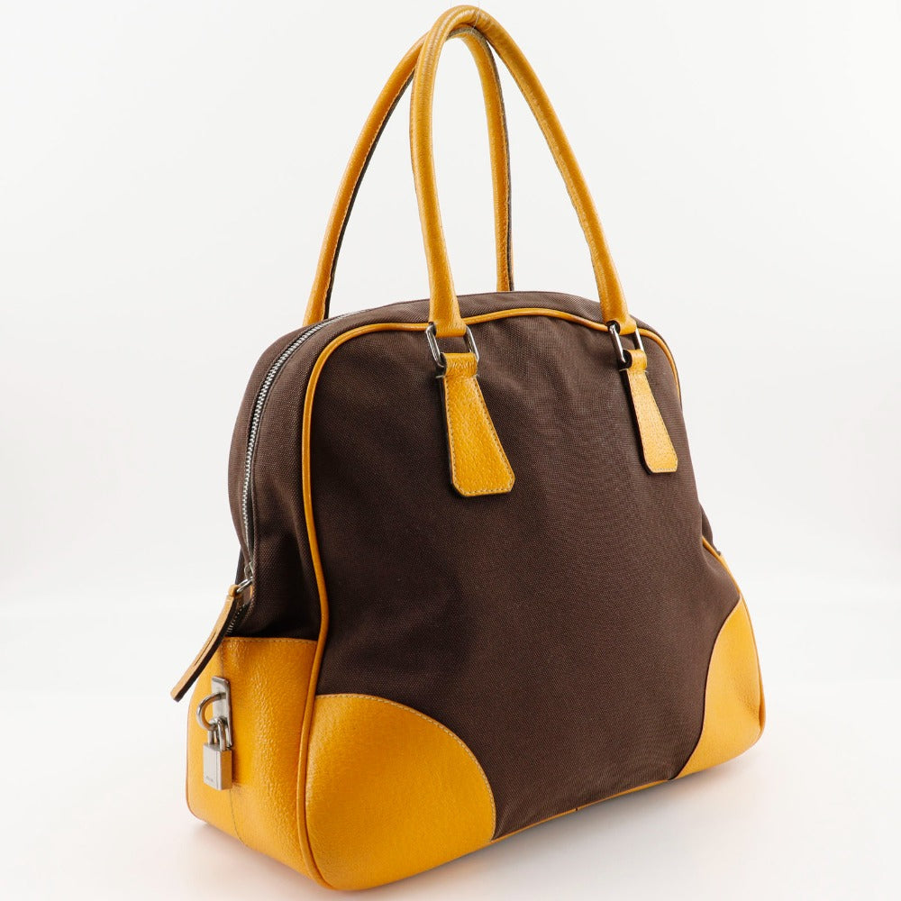 Prada Boston Tote Bag Canvas Mini