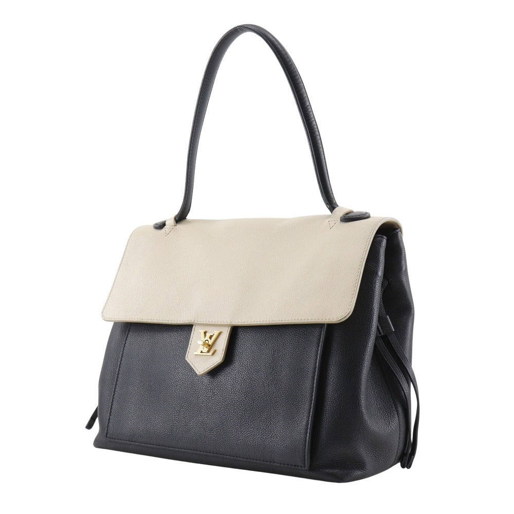 Louis Vuitton M50191 Rock Me MM Calfskin Black Beige Tote Bag