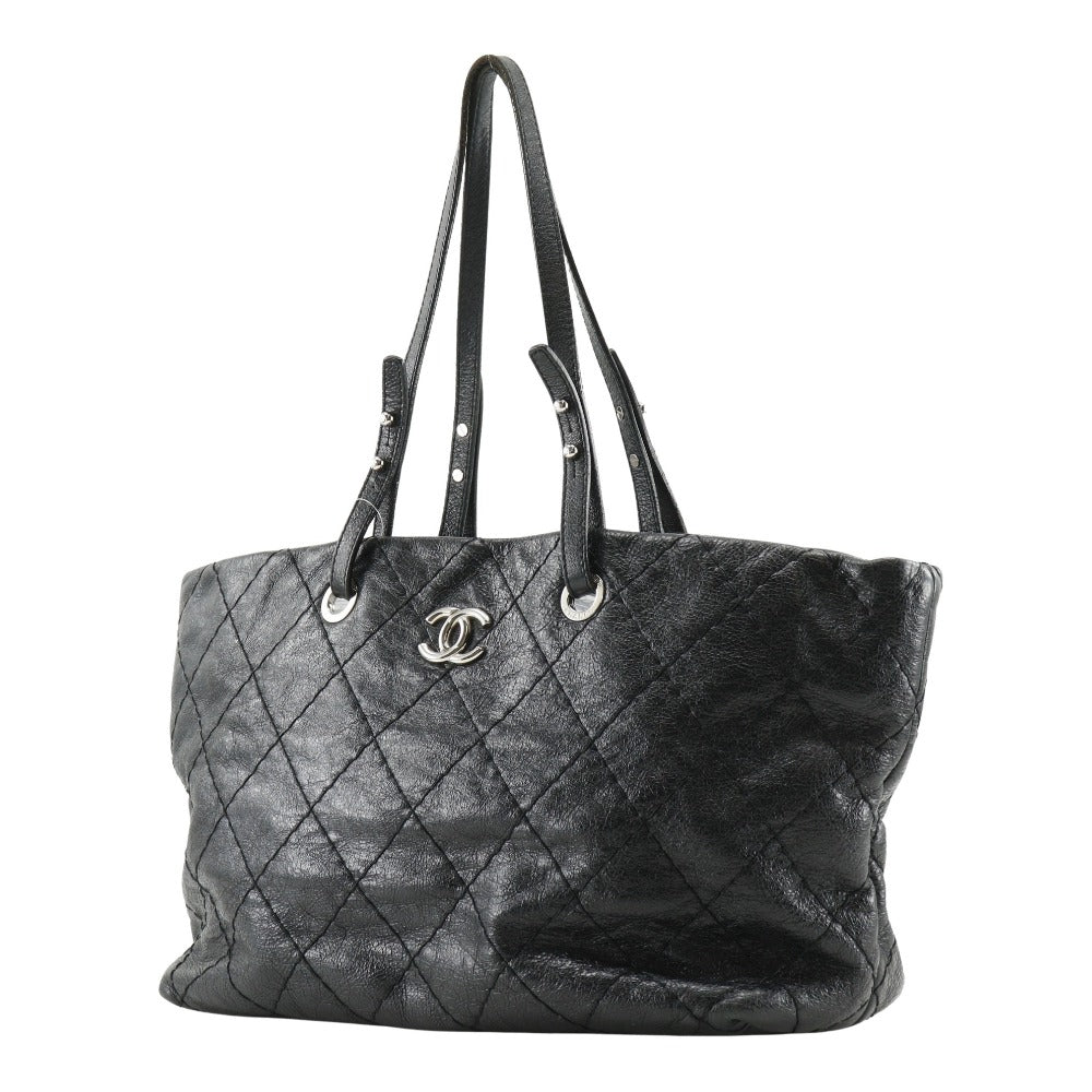 Chanel COCO Mark On load Black Leather Tote Bag