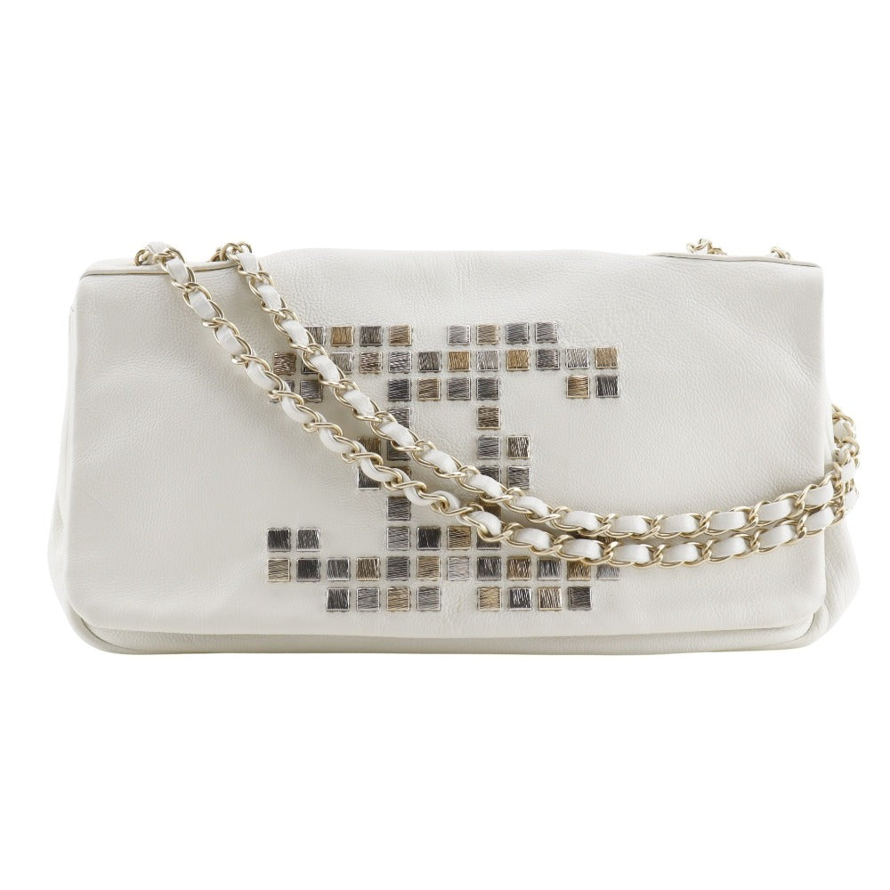 Chanel lambskin COCO Mark ChainShoulder White Shoulder Bag
