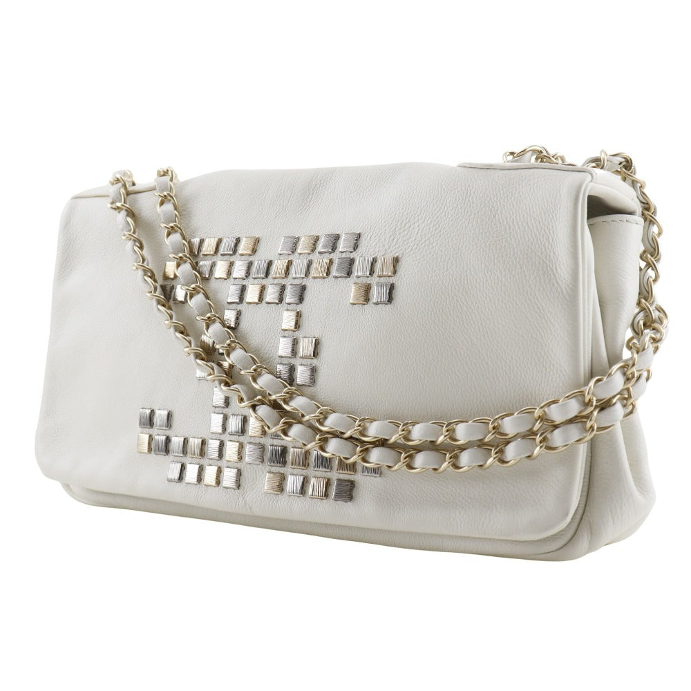 Chanel lambskin COCO Mark ChainShoulder White Shoulder Bag