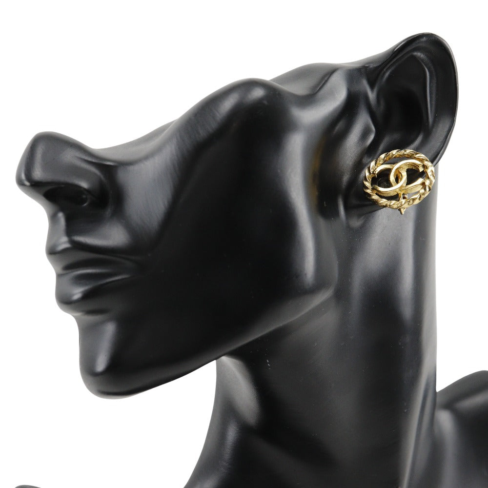 Chanel Coco Mark Gold Plated Earrings