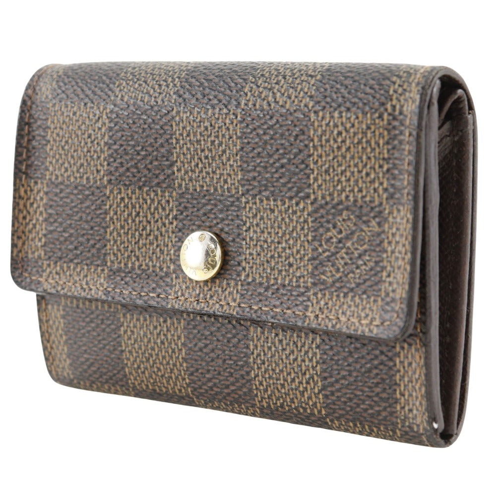 Louis Vuitton Coin N61930 Damier Portonet Plat Canvas Brown Handbag