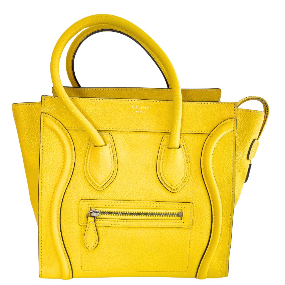 Yellow Micro Shopper Luggage Women Leather Travel Bag