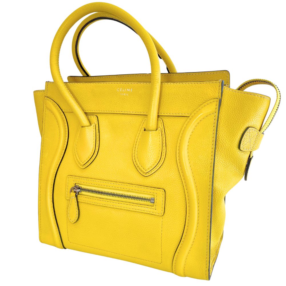 Yellow Micro Shopper Luggage Women Leather Travel Bag