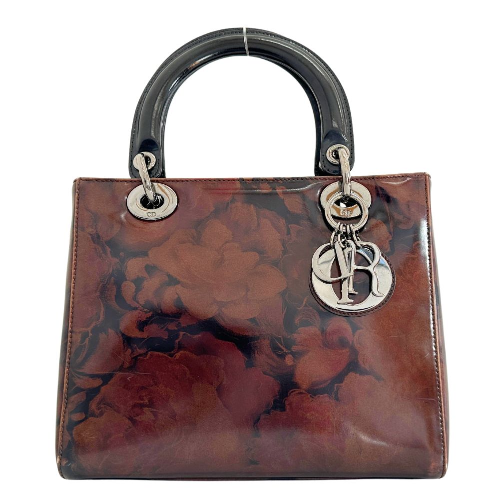 Dior Lady Handbag Ma Leather Patent Travel Bag