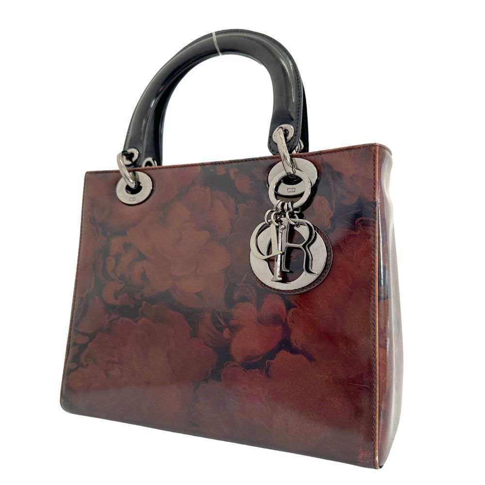 Dior Lady Handbag Ma Leather Patent Travel Bag