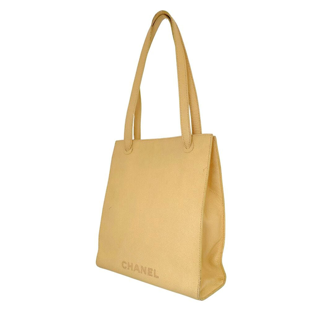 Chanel yellow logo Leather Shoulder Bag