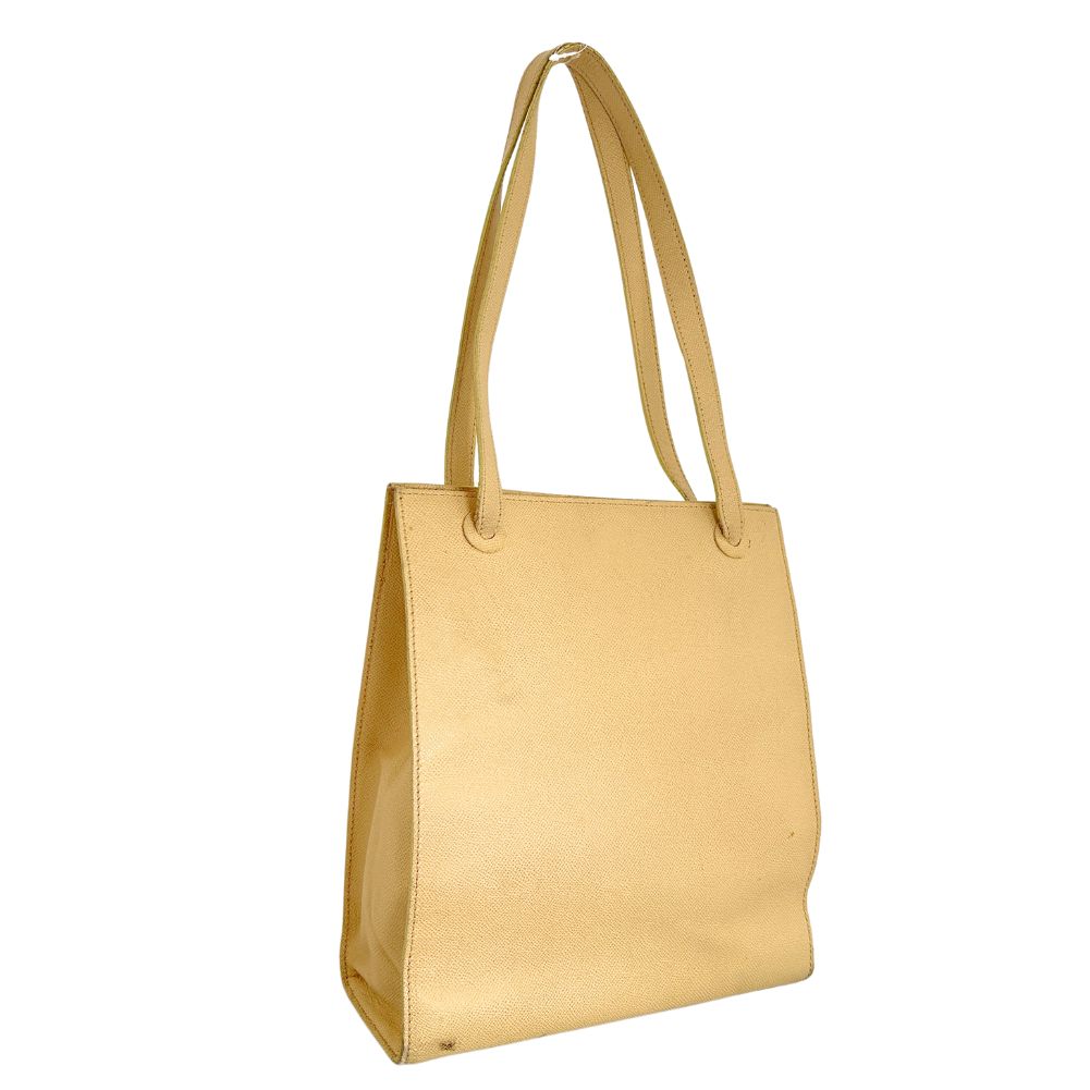 Chanel yellow logo Leather Shoulder Bag
