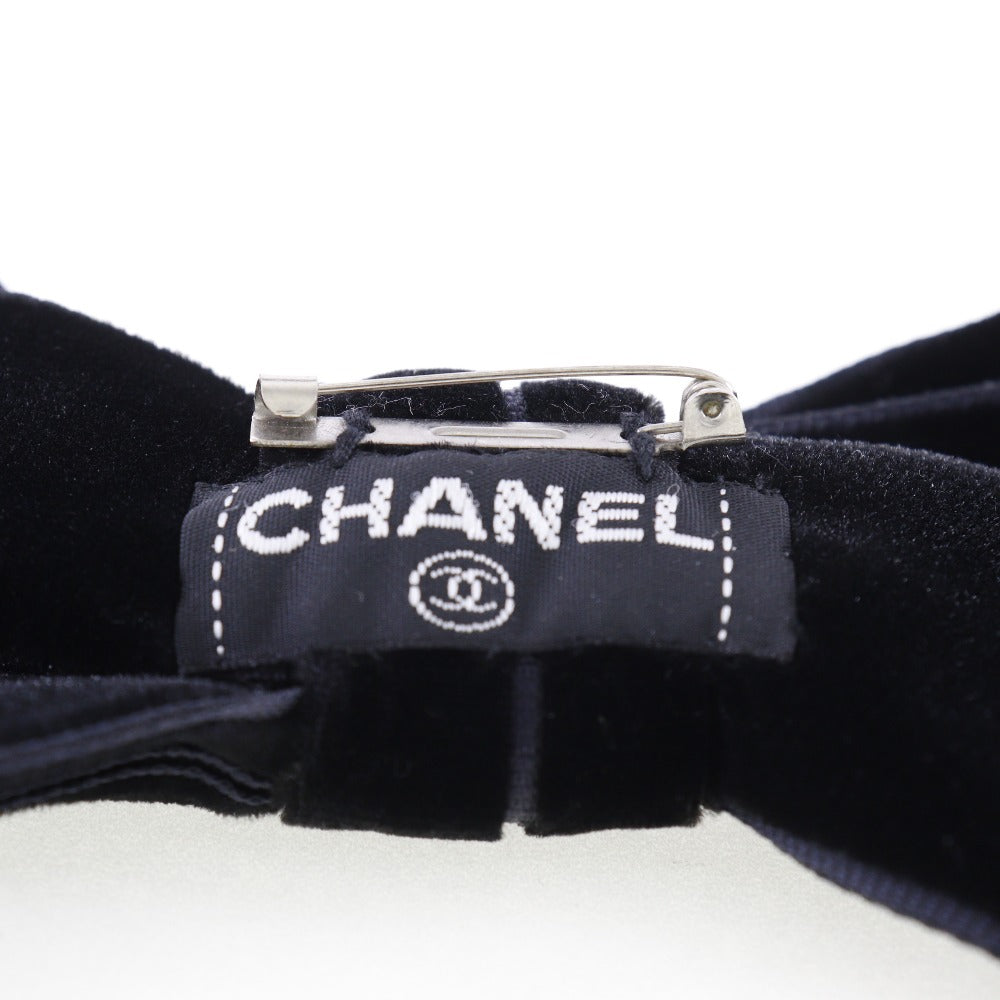 Chanel Brooch Velor ribbon Black Handbag