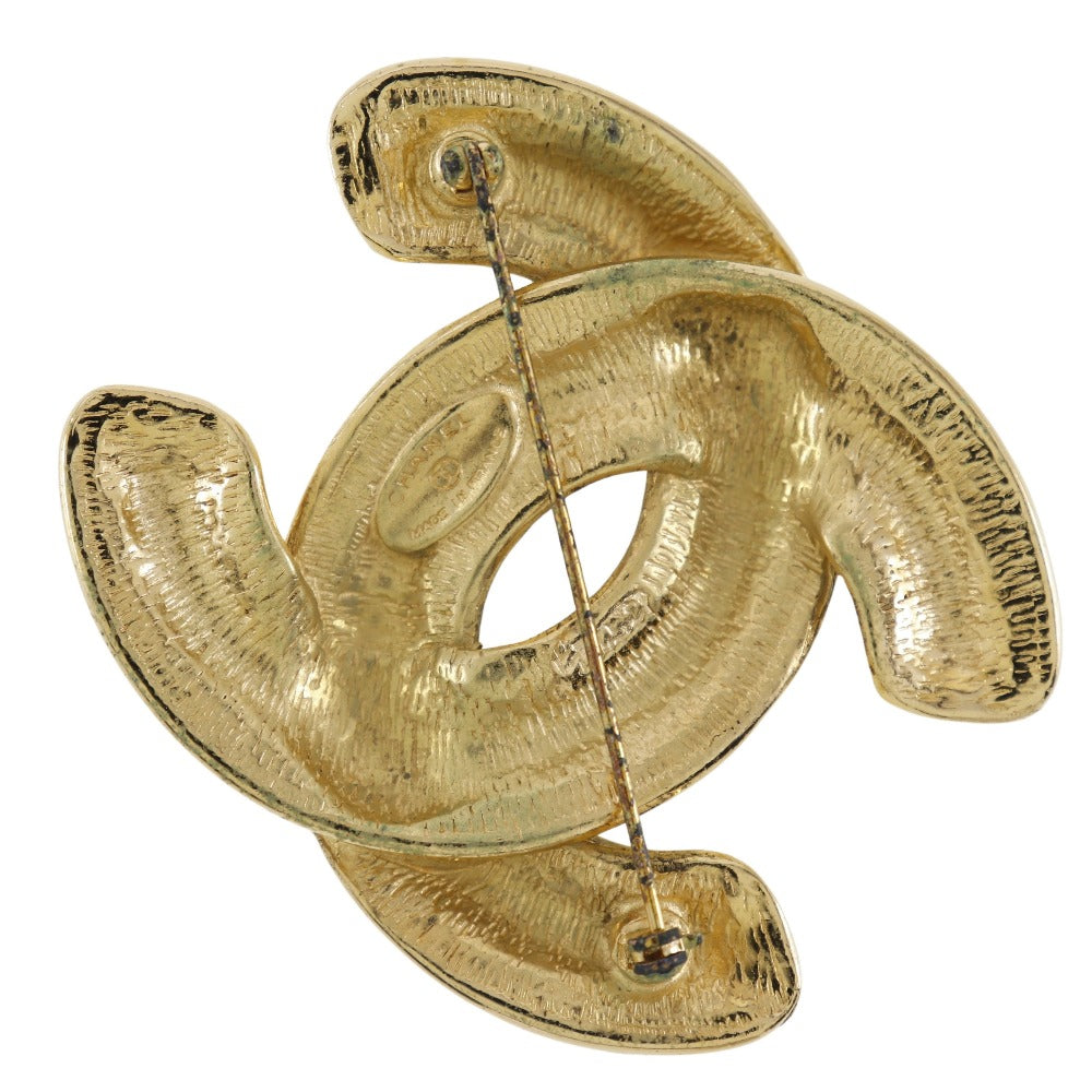 Chanel Brooch Plated Matrasse COCO Mark Gold Handbag 2