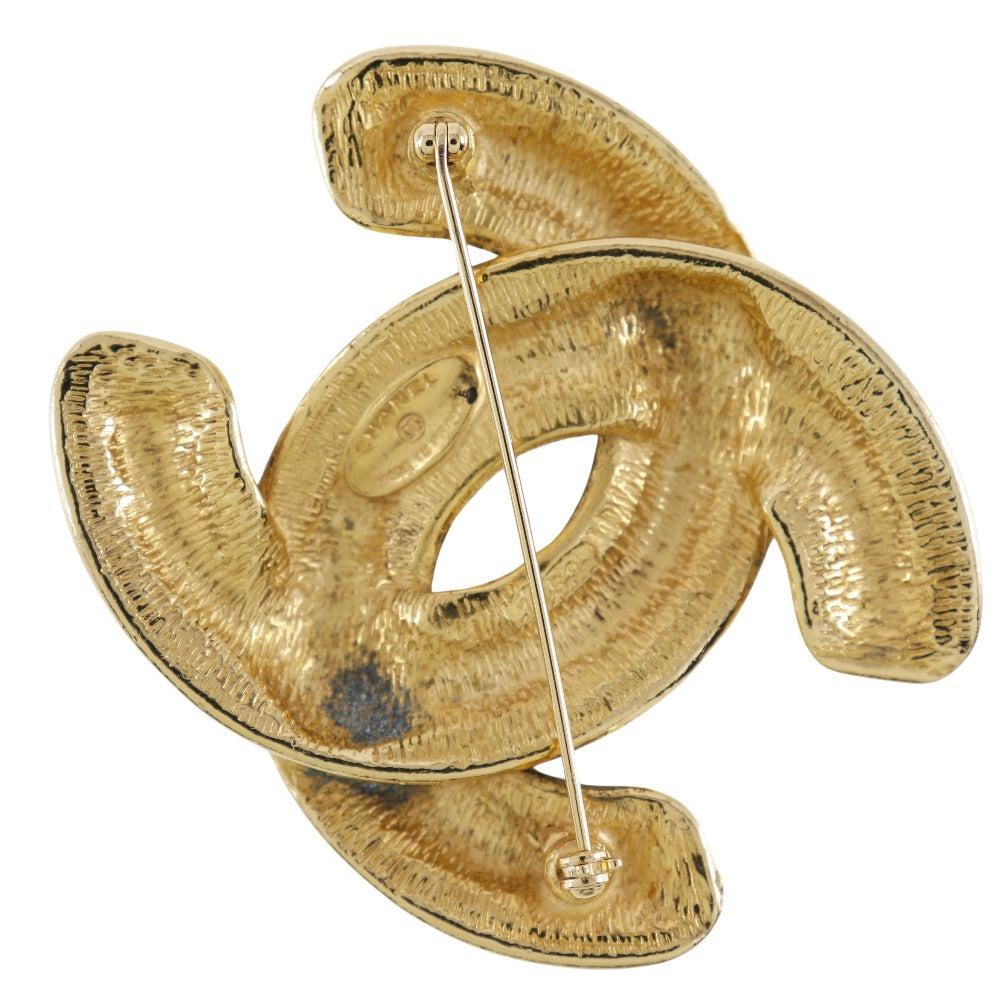 Chanel Brooch Plated Matrasse COCO Mark Gold Handbag