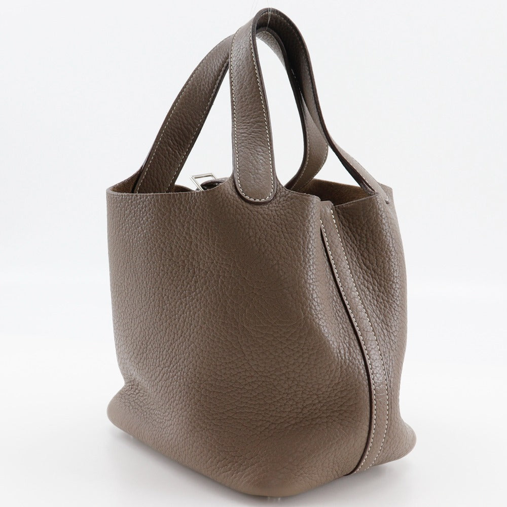 Hermes Handbag Taurillon Clemence Picotan Rock Pm Women Brown Travel Bag