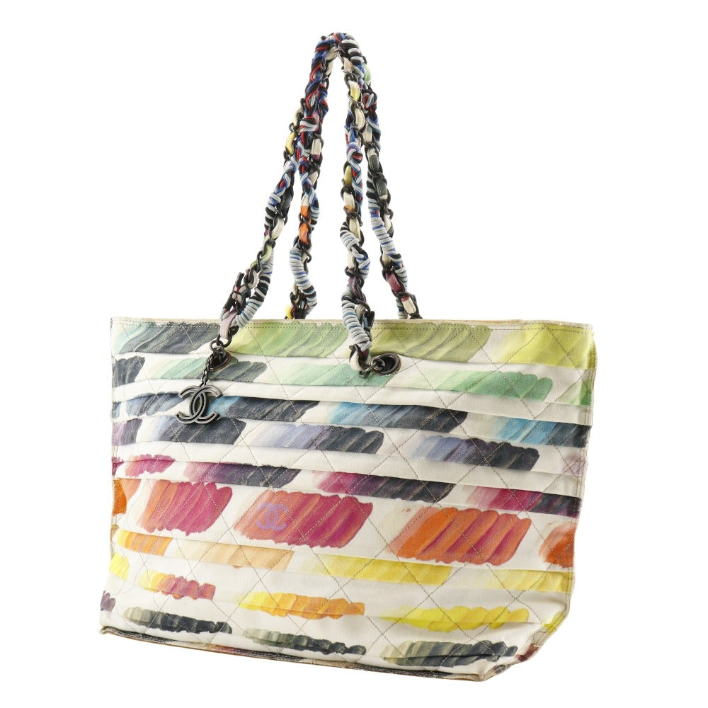 Chanel Colorama Multicolor White Canvas Tote Bag