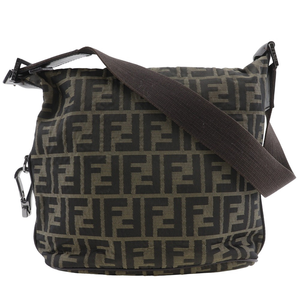 Fendi Shoulder Bag One Belt Zucca Women Canvas Nylon Brown