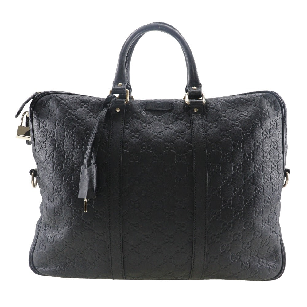 Gucci Business Sima Briefcase GG Leather Black Handbag