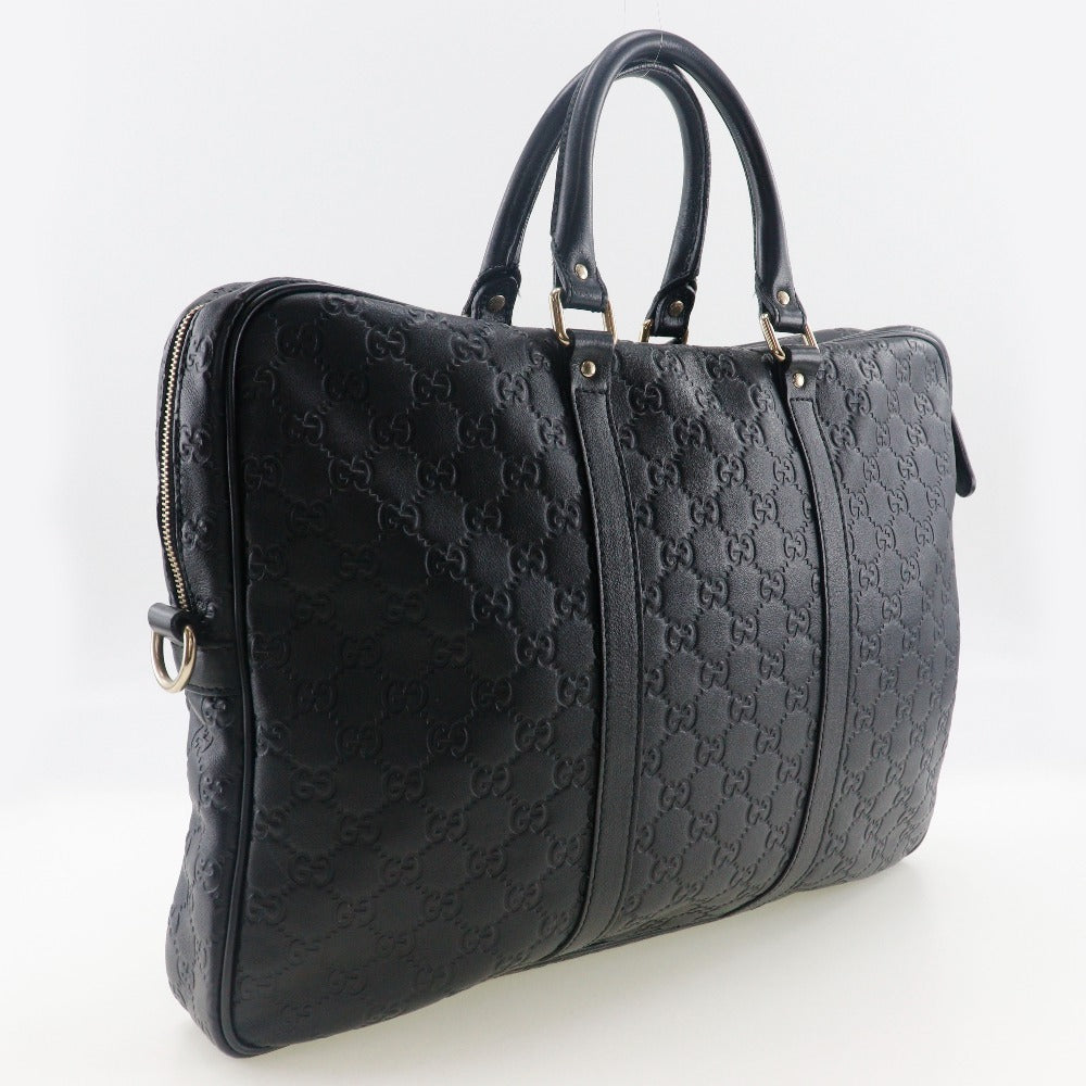 Gucci Business Sima Briefcase GG Leather Black Handbag