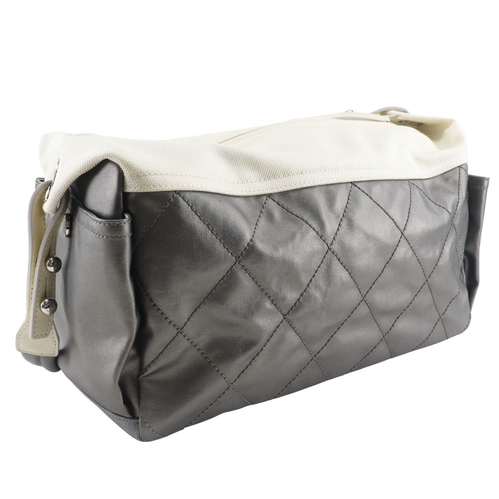 Chanel Coated one belt Paris Biarritz Silver Canvas Coated Canvas Apparel