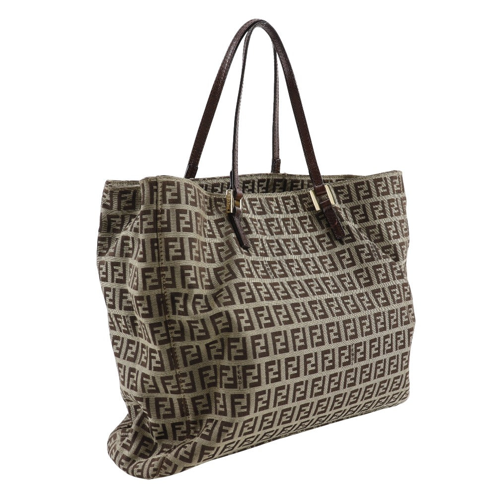 Fendi Handbag 8Bh132 Zucchino Women Canvas Nylon Brown Travel Bag