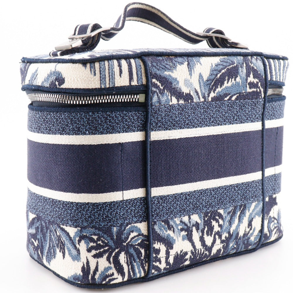 Dior Travel Vanity Embroidery Handbag Canvas Travel Bag