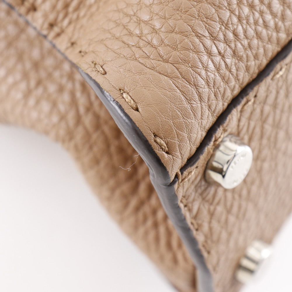 Fendi Handbag 8Bn226 2Wayshoulder Celeria Peek Boo Regular Women Leather Brown Shoulder Bag