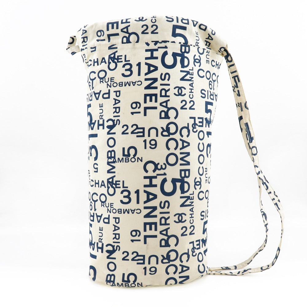 Chanel cotton logo Bysy line Beach White Shoulder Bag