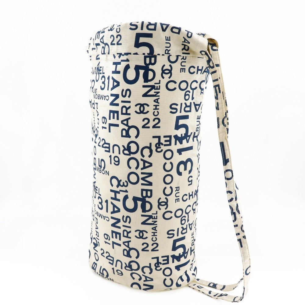 Chanel cotton logo Bysy line Beach White Shoulder Bag
