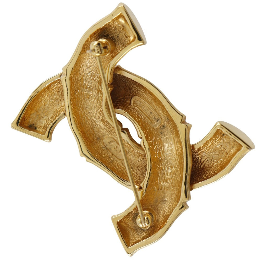 Chanel Brooch Plated Bamboo COCO Mark Gold Handbag