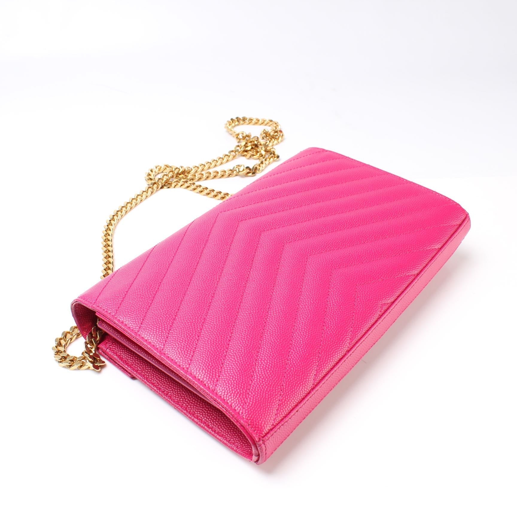 YSL Saint Laurent Grain De Wallet Bag Chain Travel Bag Chain Wallet 9