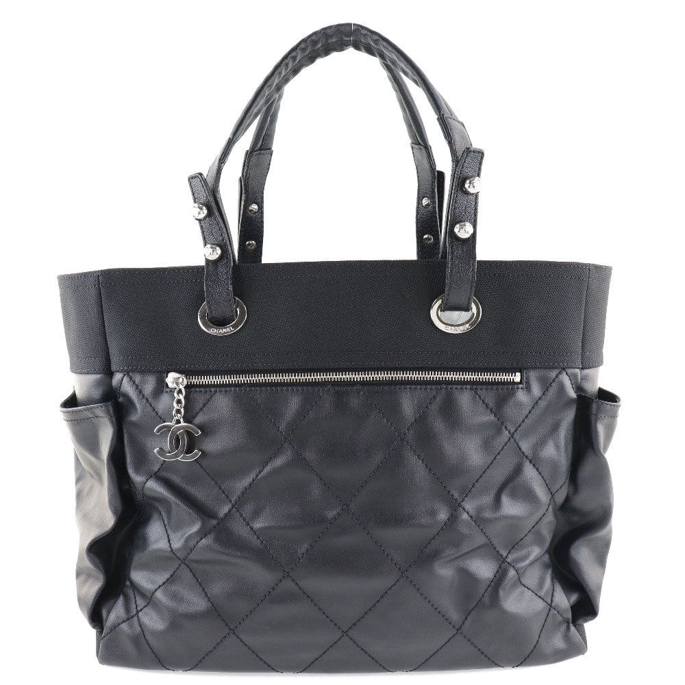 Chanel PVC Paris Biarritz Black GM Tote Bag