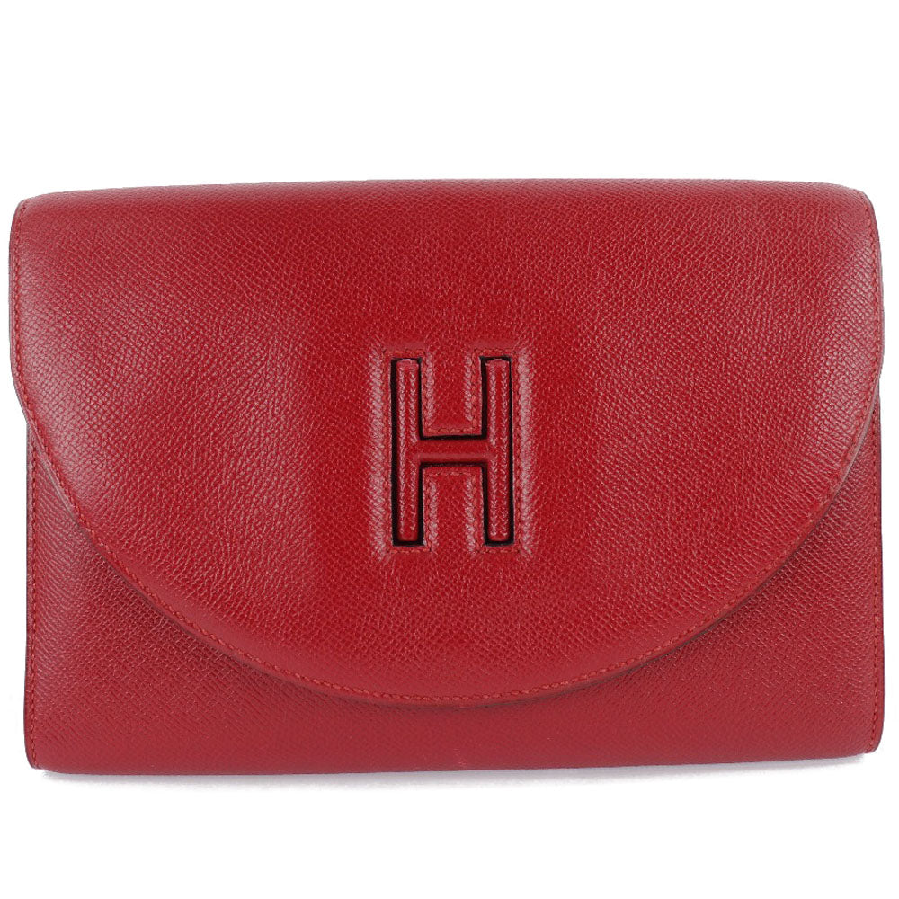 Clutch Bag Epsom H Women Red Logo