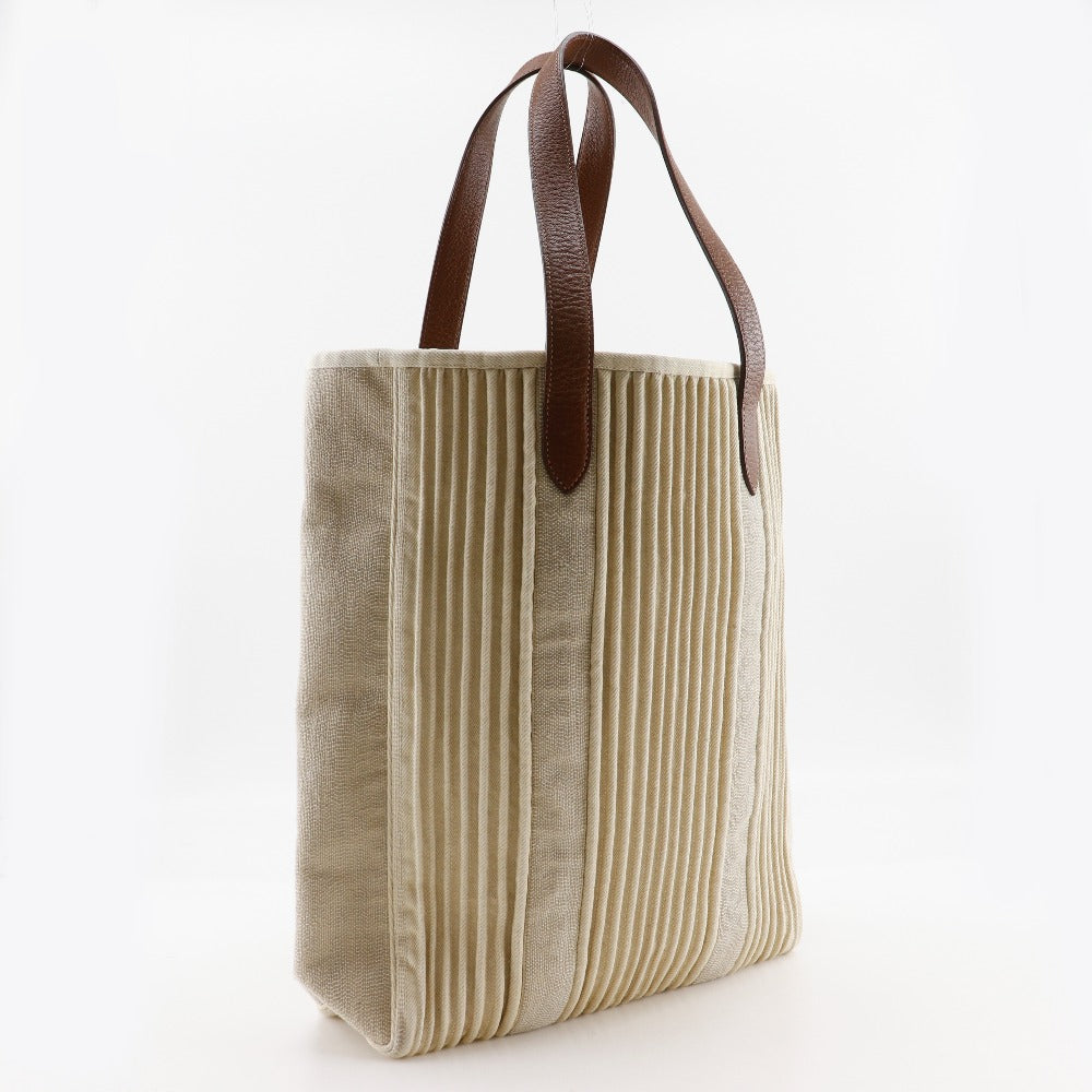 Hermes Tote Bag Sold Product Kabas Calicut Unisex Unisex Canvas Beige