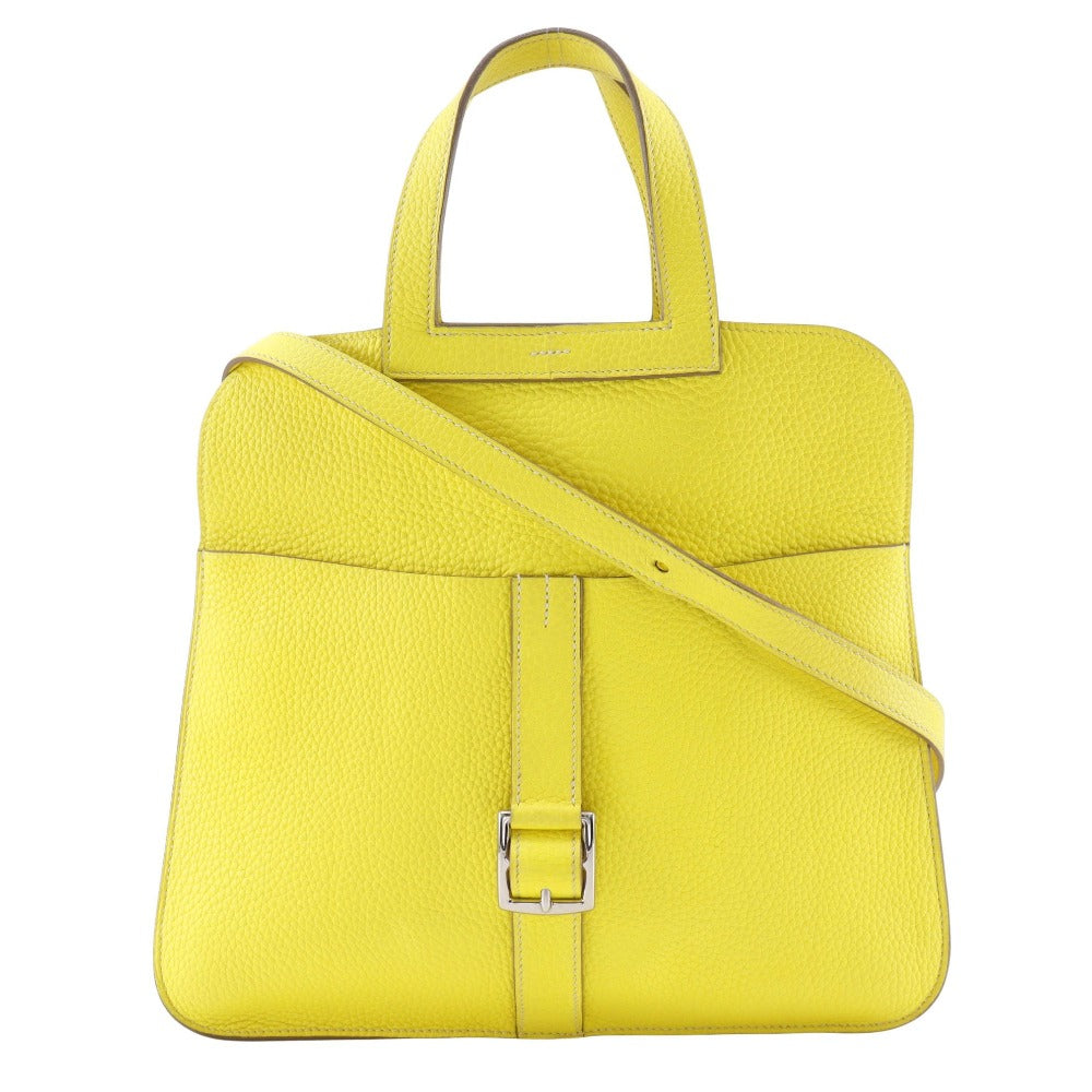 Hermes Handbag Taurillon Clemence Arzan Yellow Travel Bag