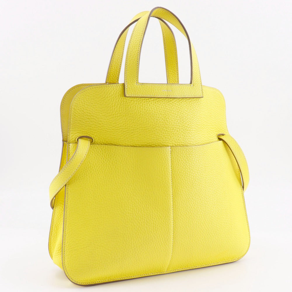 Hermes Handbag Taurillon Clemence Arzan Yellow Travel Bag