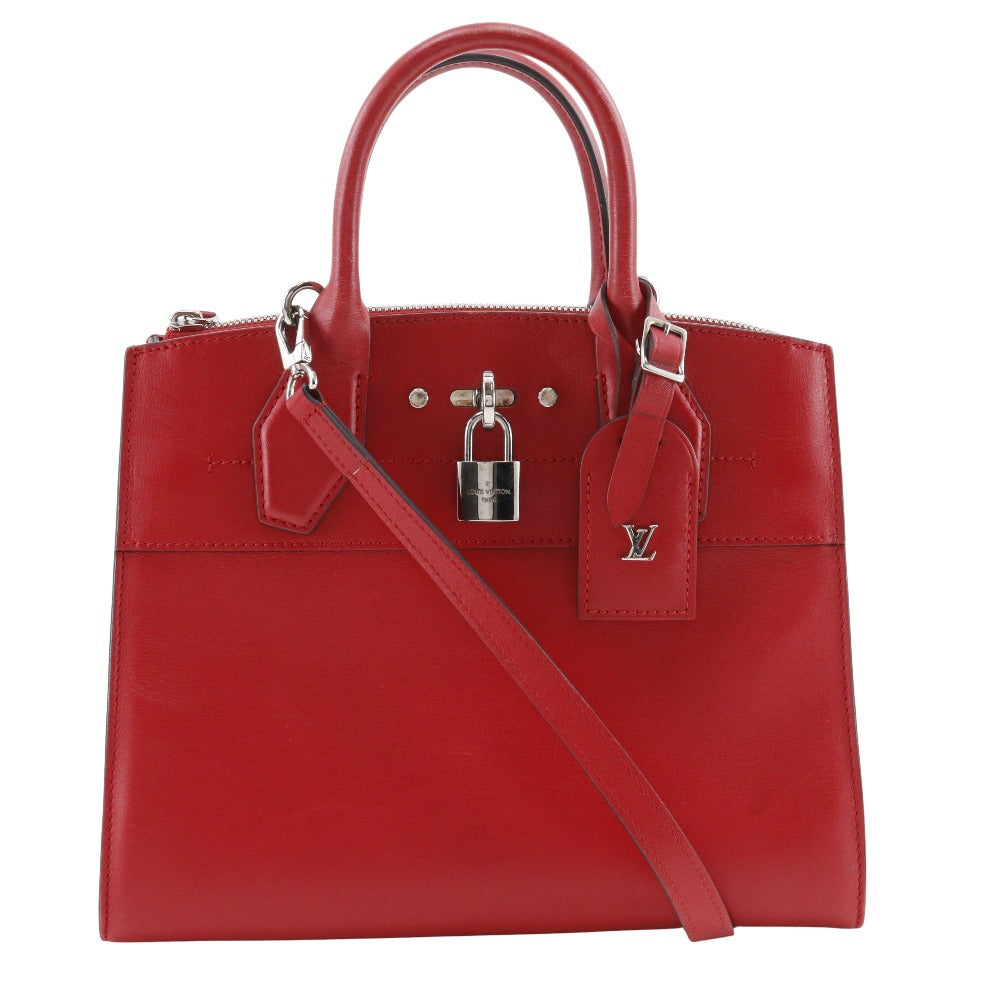 Louis Vuitton M51030 2WAYShoulder City Steamer PM Calfskin Red Shoulder Bag