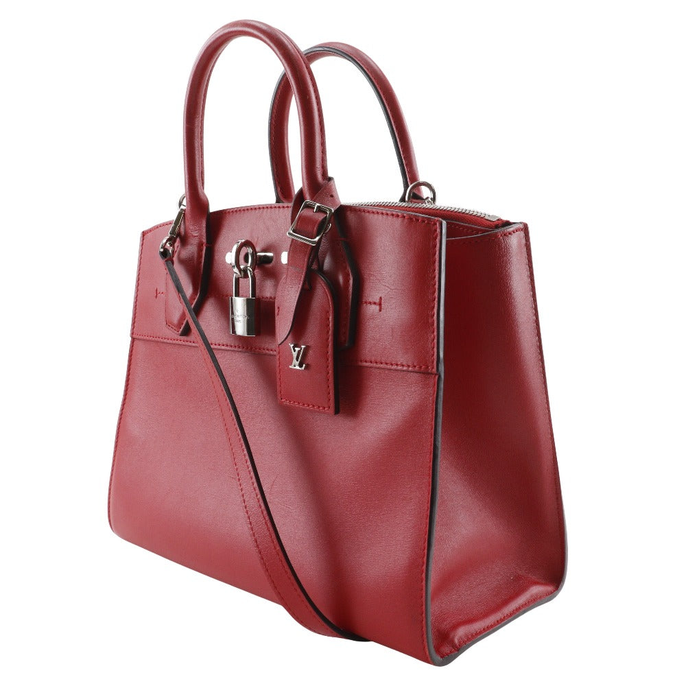 Louis Vuitton M51030 2WAYShoulder City Steamer PM Calfskin Red Shoulder Bag