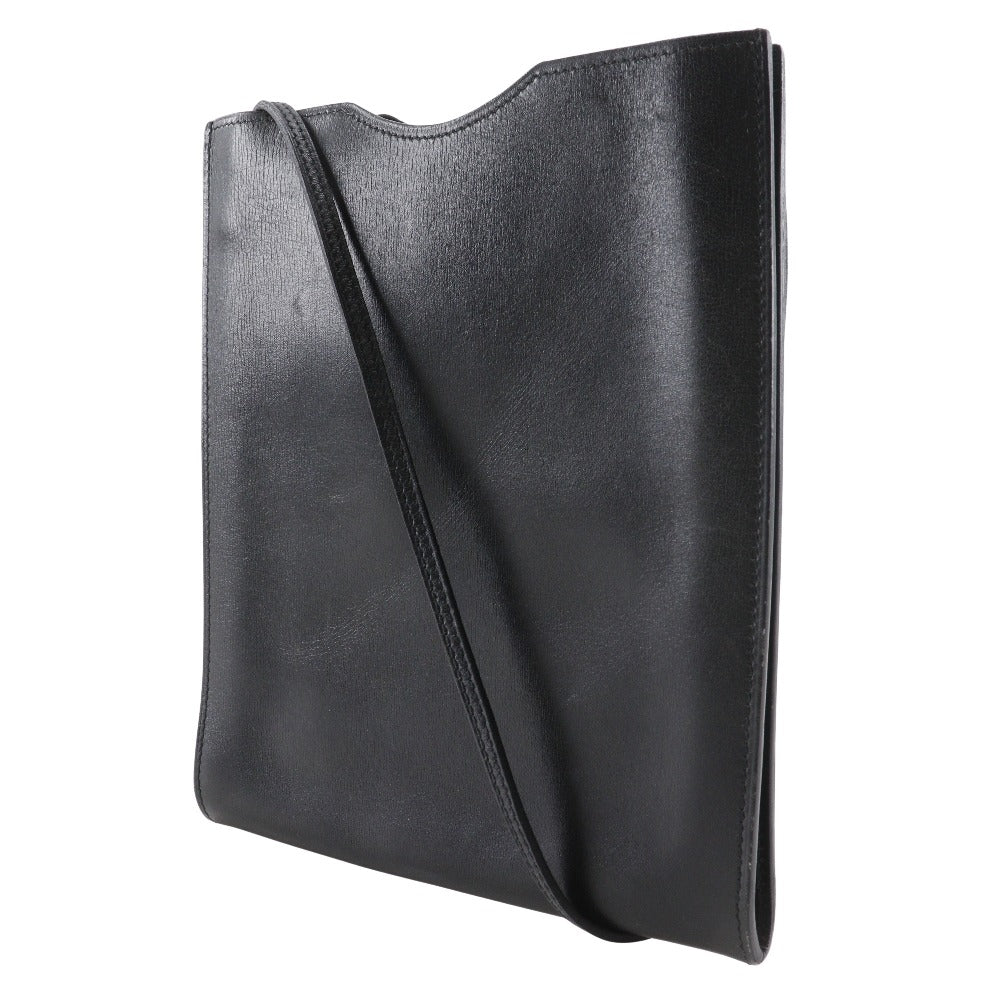 Hermes Shoulder Bag Calfskin Onimetu Unisex Unisex Black