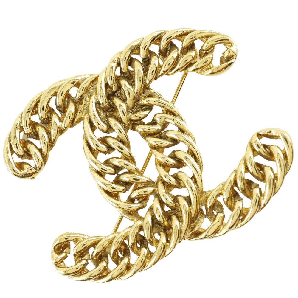 Chanel Brooch Plated ChainCOCO Mark Black Gold Handbag