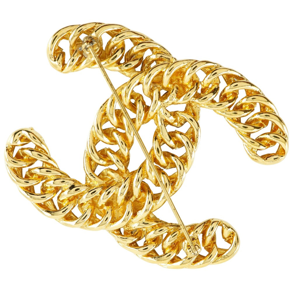 Chanel Brooch Plated ChainCOCO Mark Black Gold Handbag