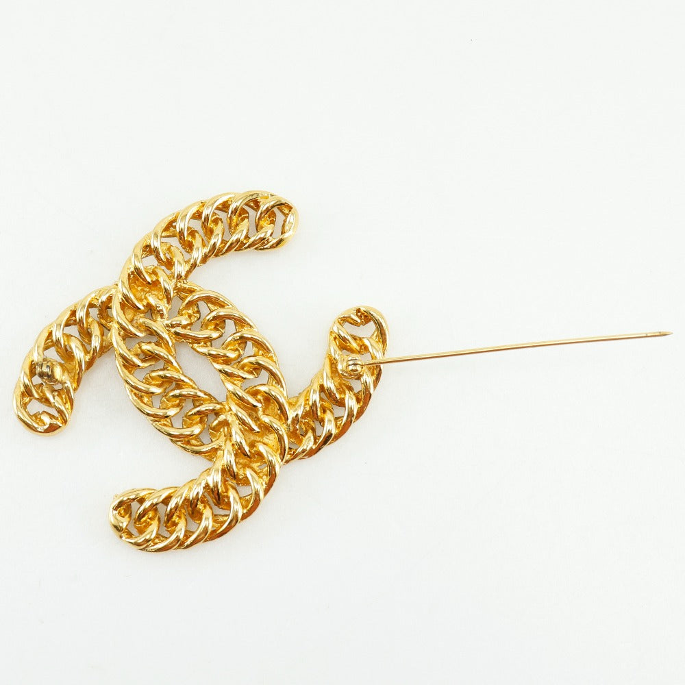 Chanel Brooch Plated ChainCOCO Mark Black Gold Handbag