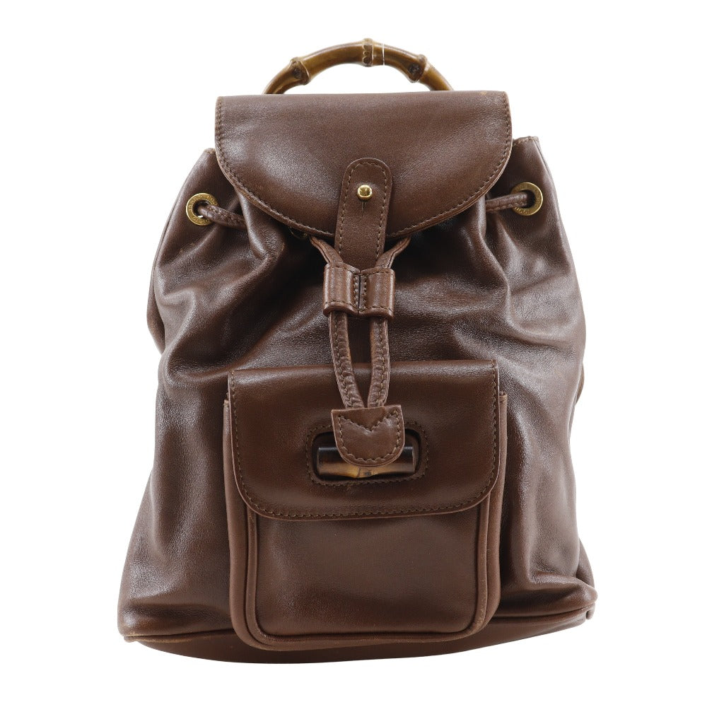 Gucci Bamboo Handle 2Way Backpack Leather