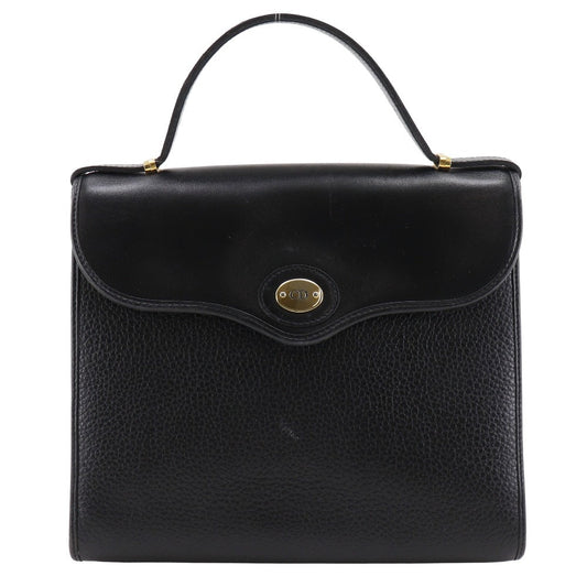 Dior Christian Handbag Calfskin One Handle Cd Women Black Logo Travel Bag
