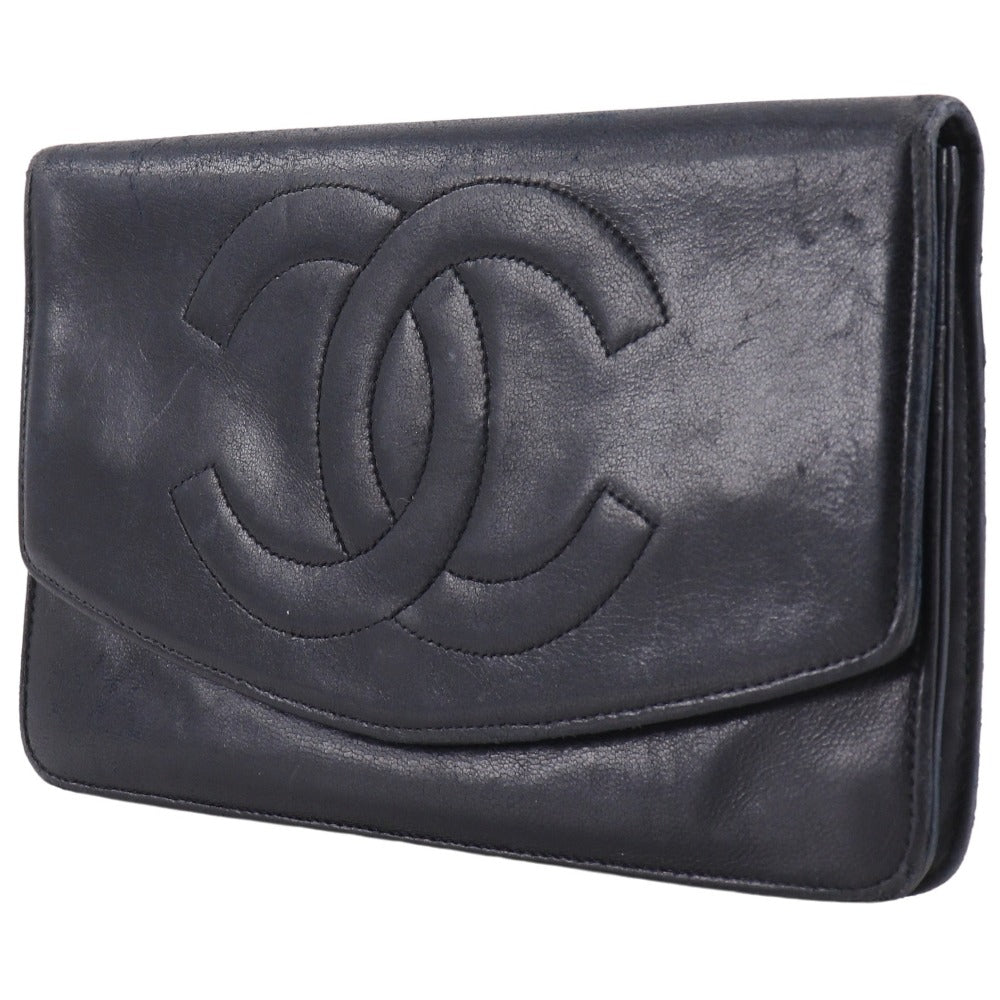 Chanel Coco Mark Lambskin Long Wallet