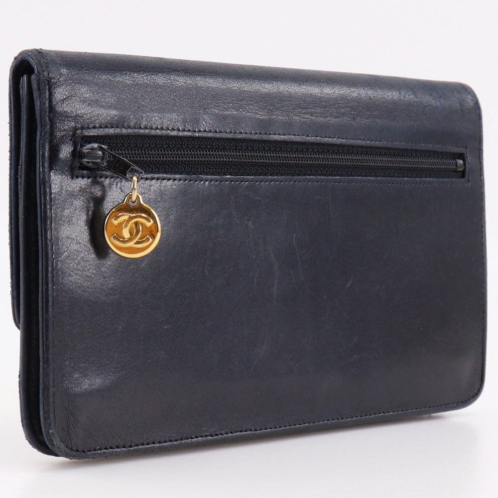 Chanel Coco Mark Lambskin Long Wallet