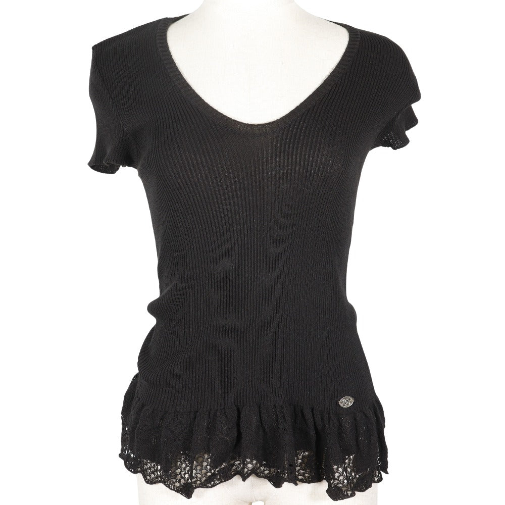 Chanel knit 06P Cotton Nylon Summer knit Black Handbag