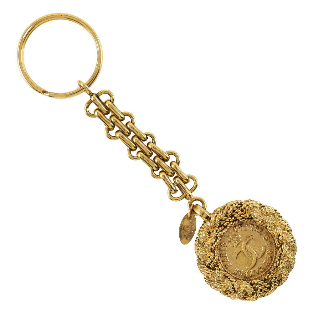 CHANEL key ring Plated Gold gold Bag charm Key ring COCO Mark Women  
