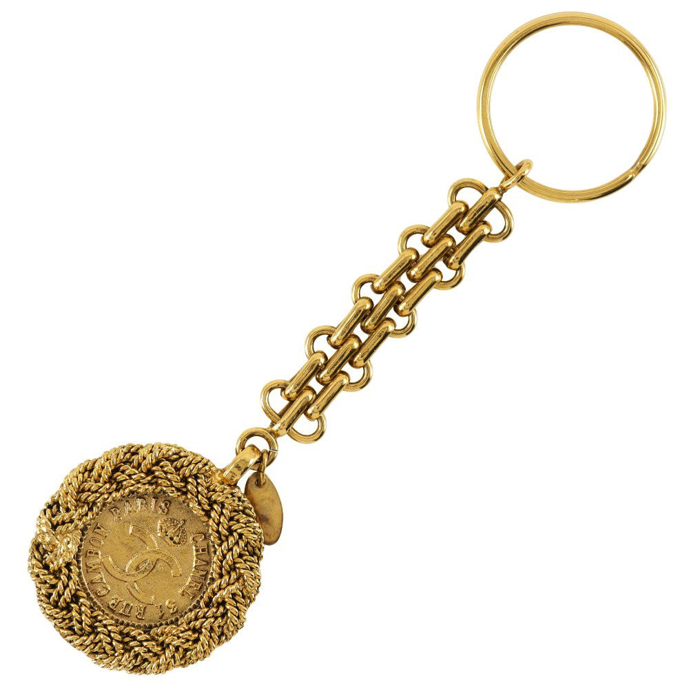 CHANEL key ring Plated Gold gold Bag charm Key ring COCO Mark Women  